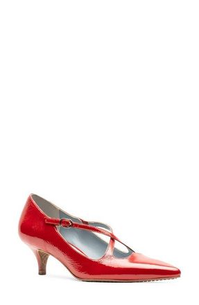 Frances Valentine Lily Pointed Toe Kitten Heel Pump in Red at Nordstrom, Size 6.5
