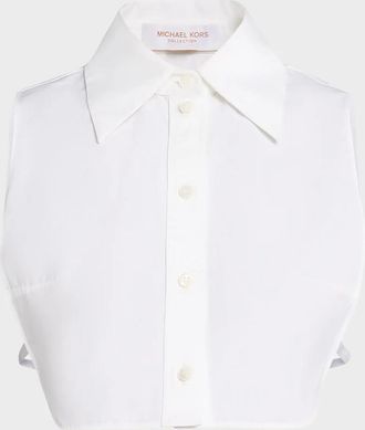 Michael Kors Point-Collar Cotton Poplin Dickey