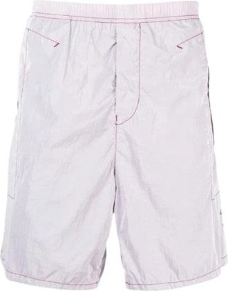 Stone Island Magenta Nylon Bermuda Short Marina - Heren - Korte Broeken - Roze - W33 - Nylon - Korte Broeken