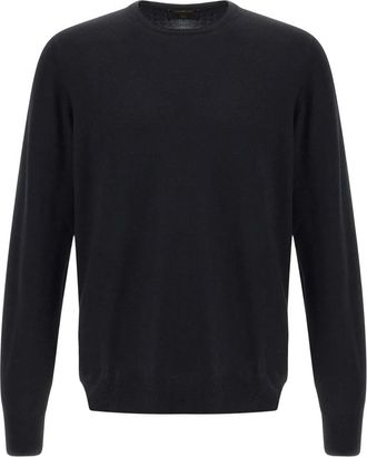 Gran Sasso Trui met ronde hals en geribbelde afwerking - Zwart