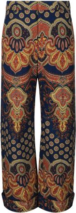 Valentino Voyage Imaginaire Paisley Wide-Leg Pants