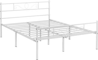 Yaheetech Yaheetech Cama de Metal Doble Cama Hierro Grande para colchón de 140 x 200 cm Cama Industrial Estructura Metal Blanco