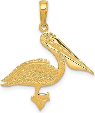 Diamond2Deal 14k Yellow Gold Pelican Pendant