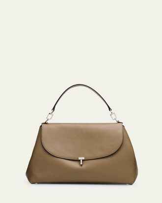 Toteme T-Lock Smooth Calf Leather Satchel Bag