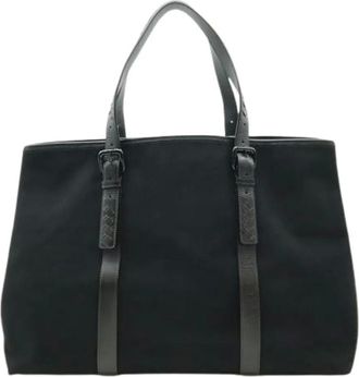 Bottega Veneta Pre-owned Tote Bags, female, Black, Size: ONE SIZE Pre-owned Canvas Tote Bag
