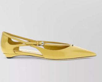 Prada logo leather slingback pointed toe flats