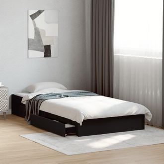 Berkfield Home Bed Frame with Drawers without Mattress Black 90x190 cm Single