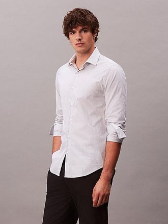 Calvin Klein Camisa Slim A Rayas De Popel&iacute;n De Algod&oacute;n