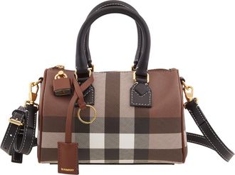 Burberry Dark Birch Brown Check Mini Bowling Bag