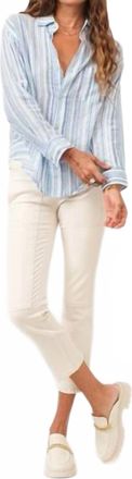 Dear John Denim Lola Oversized Button-Down Boyfriend Shirt In Blue Streak