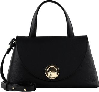 Coccinelle Nikla Handbag Double Grainy Leather Black / Cognac