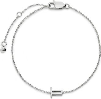 Monica Vinader Initial Pendant Bracelet in Sterling Silver T at Nordstrom