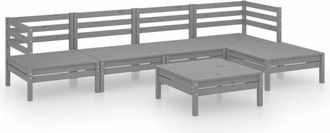 vidaXL Juego de muebles de jardín 9 piezas madera pino maciza gris Vidaxl
