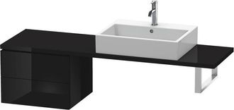 Duravit Consola Baja L-cube 520x477x400mm Negro Alto Brillo
