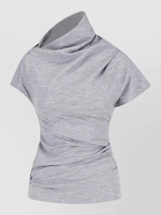 Entire studios asymmetrical neckline shirt draped short sleeves