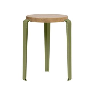 Tiptoe LOU Hocker, Eiche natur / khaki gr&uuml;n