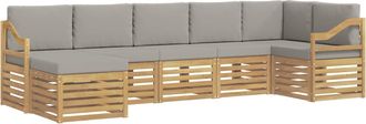 vidaXL Conjunto De Sof&aacute;s De Exterior 7 Uds. Blanco Y Gris Claro Vidaxl