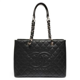 Chanel Matelasse Black Grained Calfskin Tote Bag (Pre-Owned)