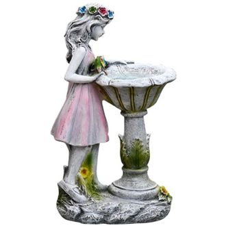 OEM 1 Pieza De Escultura De &Aacute;ngel De Resina Con Energ&iacute;a Solar De Hada De Las Flores, Impermeable, Para Jard&iacute;n, Villa, Patio, Jardiner&iacute;a, Estatua Decorativ