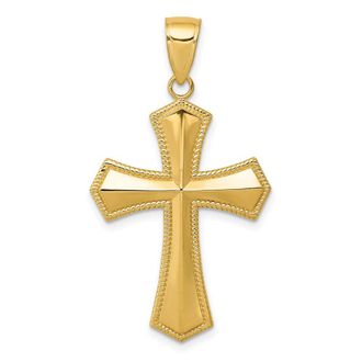Diamond2Deal 14k Yellow Gold Passion Cross Pendant