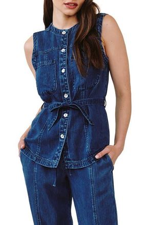 Bella Dahl Seamed Belted Chambray Vest in Horizon Blue Wash at Nordstrom, Size X-Small