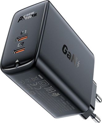 OEM Cargador De Pared A29 Gan Con Doble Puerto Usb-c Pd De 50 W, Color Negro