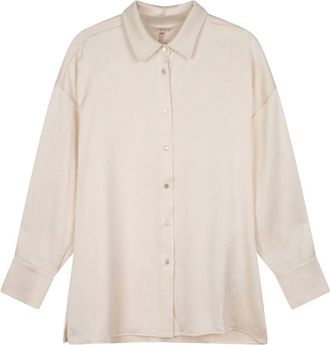 Esqualo Womens Alma Satin Blouse In Off White