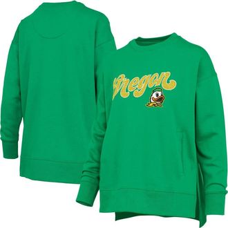 Pressbox Womens Pressbox Green Oregon Ducks Bonanza Chenille Harper Script Sweatshirt at Nordstrom, Size X-Large