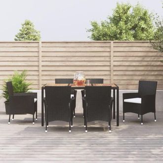 vidaXL Maison Dumonde - Set De Comedor De Jard&iacute;n 7 Pzas Y Cojines Rat&aacute;n