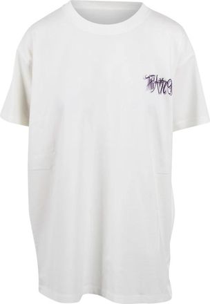 The Attico Oversized T-shirt met graffiti-logoprint - Dames - T-shirts - Wit - S - Tops