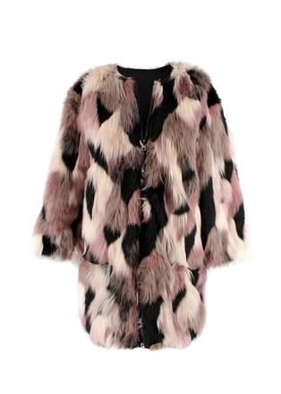 Nina Ricci Reversible Patchwork Faux Fur Coat