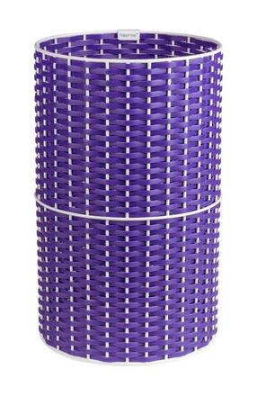 Happimess Cecil Modern Faux Wicker Cylinder Waste Basket in Purple/white at Nordstrom