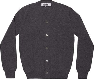 Comme Des Gar&ccedil;ons FW25 x Invader Double Pixel Heart Cardigan Gray AZ-N088-051-3