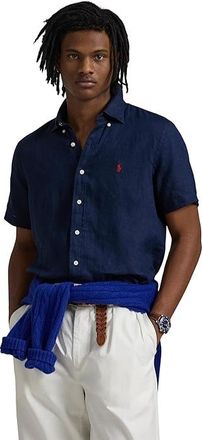 Polo Ralph Lauren Short Sleeve Linen - Classic Mens Clothing Newport Navy : 2XL