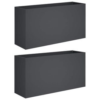 vidaXL Macetero De Jard&iacute;n 2 Uds. Gris Antracita 100 X 30 X 50 Cm Vidaxl