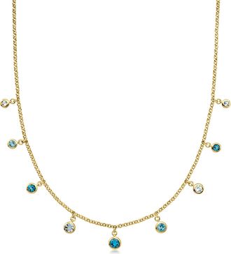Ross-Simons Tonal Blue Topaz Necklace in 18kt Gold Over Sterling