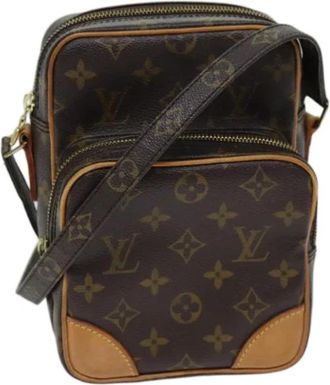 Louis Vuitton Tweedehands Canvas Louis Vuitton tassen - Dames - Vintage Schoudertas - Bruin - ONE Size - Leer - Vintage