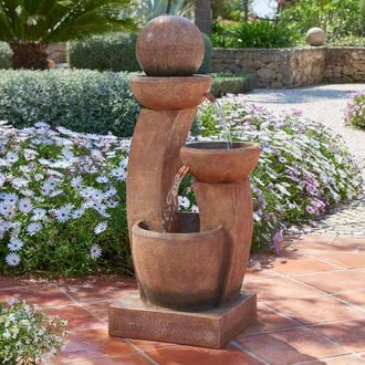 PRIMROSE 3 Tier Friendship fountain Water Feature Cascade Stone Effect