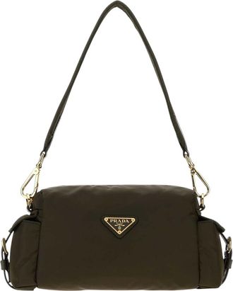 Prada Olive Logo Small Shoulder Bag