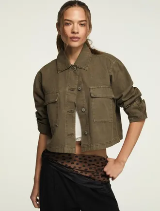 Lucky Brand Womens Denim Utility Jacket