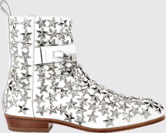 Philipp Plein Stivaletti texani in pelle con stelle e zip laterale