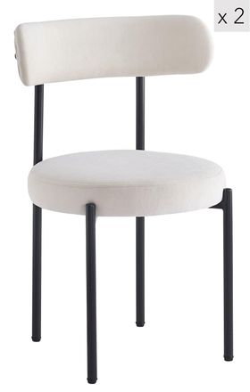 Nordlys Set 2 sillas con patas de acero en beige