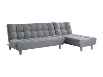 VENTE-UNIQUE.COM Sof&aacute; cama poli&eacute;ster 4 plazas gris 182x165cm