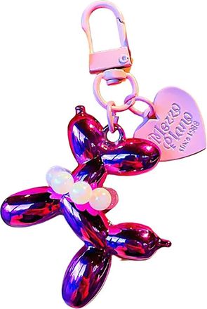 Generic COOL Cute dog animal keychain, car keychain pendant, bag decoration, suitable for making small gifts for friends and relatives (PINK)