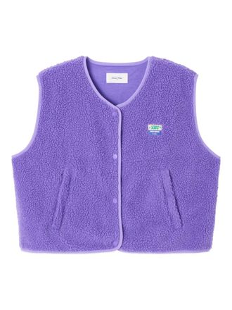 American Vintage Hoktown shearling logo-patch waistcoat - Purple