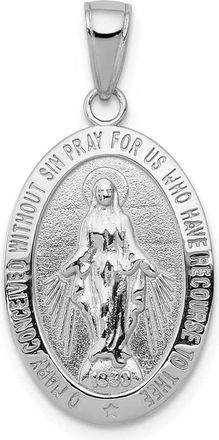 Diamond2Deal 14k Gold Red Enameled Miraculous Medal Pendant