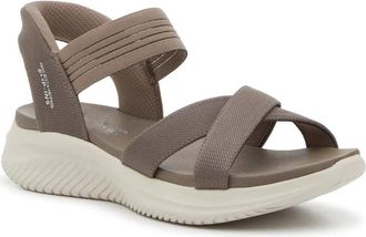 Skechers Womens Skechers Hands Free Ultra Flex 3.0 Sandals Dark Taupe Slip On ZAP1451