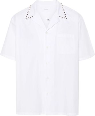 Valentino Garavani Rockstud-embellished bowling shirt - men - Cotton - 46 - White