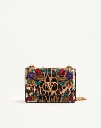 Valentino Garavani Valentino Garavani Vain shoulder bag in embroidered pony-effect kidskin leather Wo