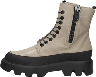Mjus Veterschoenen Hoog - Dames - Veterlaarzen - Beige - 41 EU - Leer - Schoenen